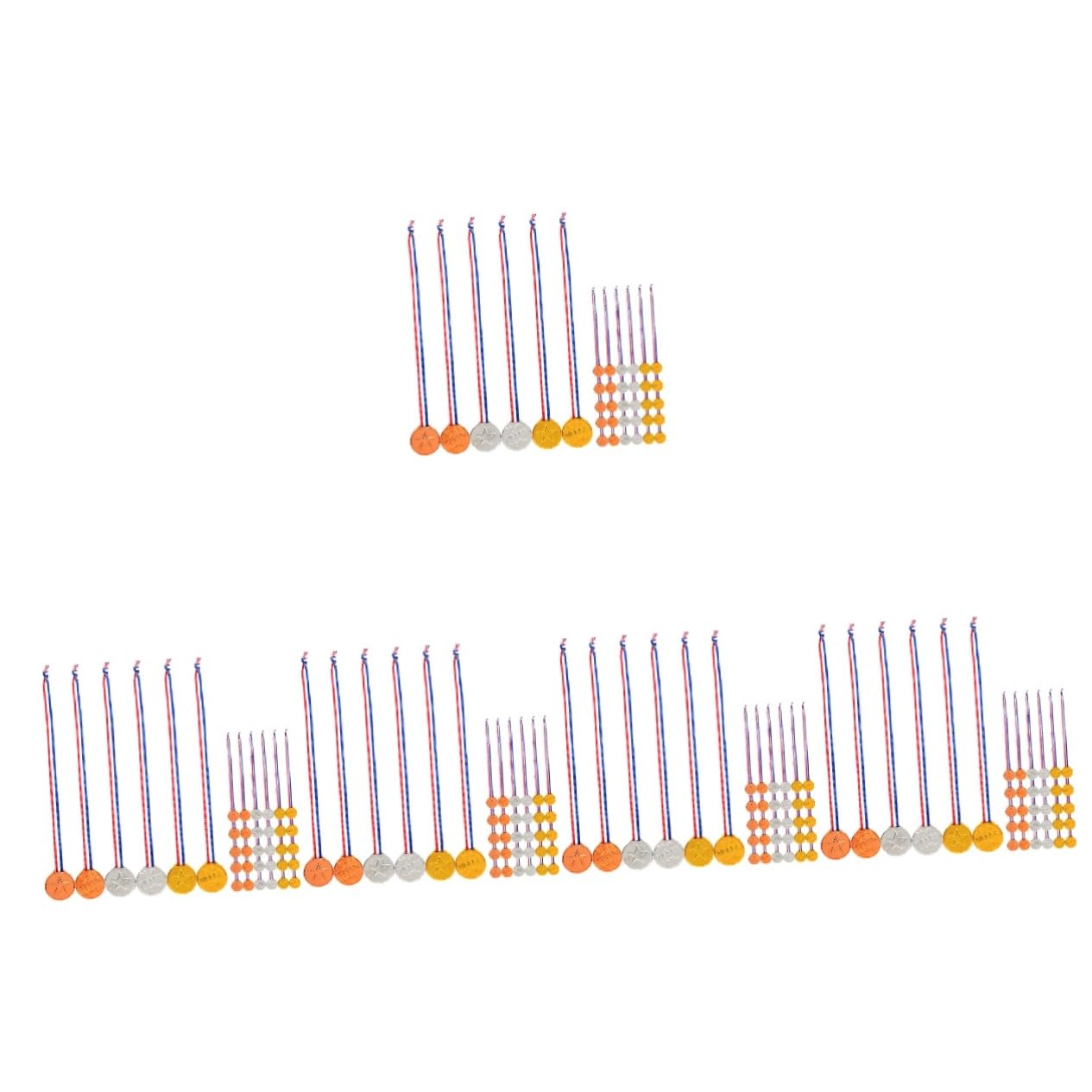 BESPORTBLE 180 Pcs Kids Party Medals with Lanyards - Plastic Children's Award Medals for Sports Day, Birthday Parties & School Events