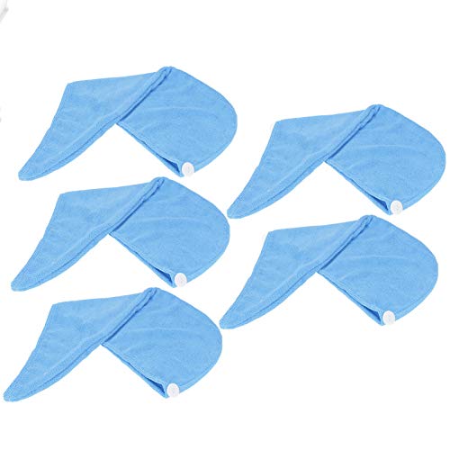 Fast Drying Hair Towel Wrap Hat - Quick Dry Microfiber Hair Turban for Women & Men - Perfect for Camping, Yoga, Swimming & Post-Shower Use (Light Blue)