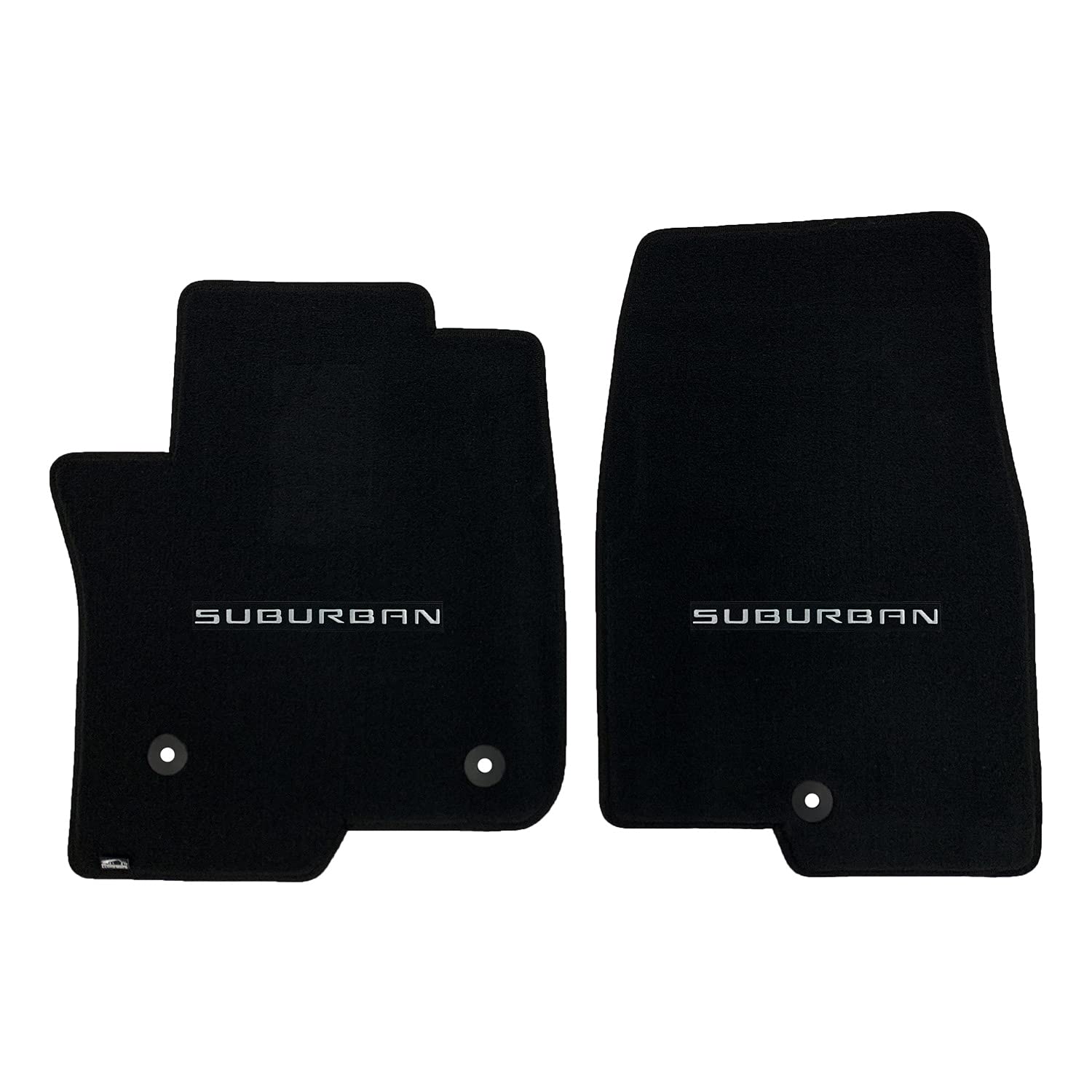 Premium Custom-Fit Carpeted Floor Mats for 2021+ Chevy Suburban - Front Row Luxury Car Floor Liners with Suburban Logo (Charcoal, 2-Piece Set) | All-Weather Protection & Enhanced Interior Style
