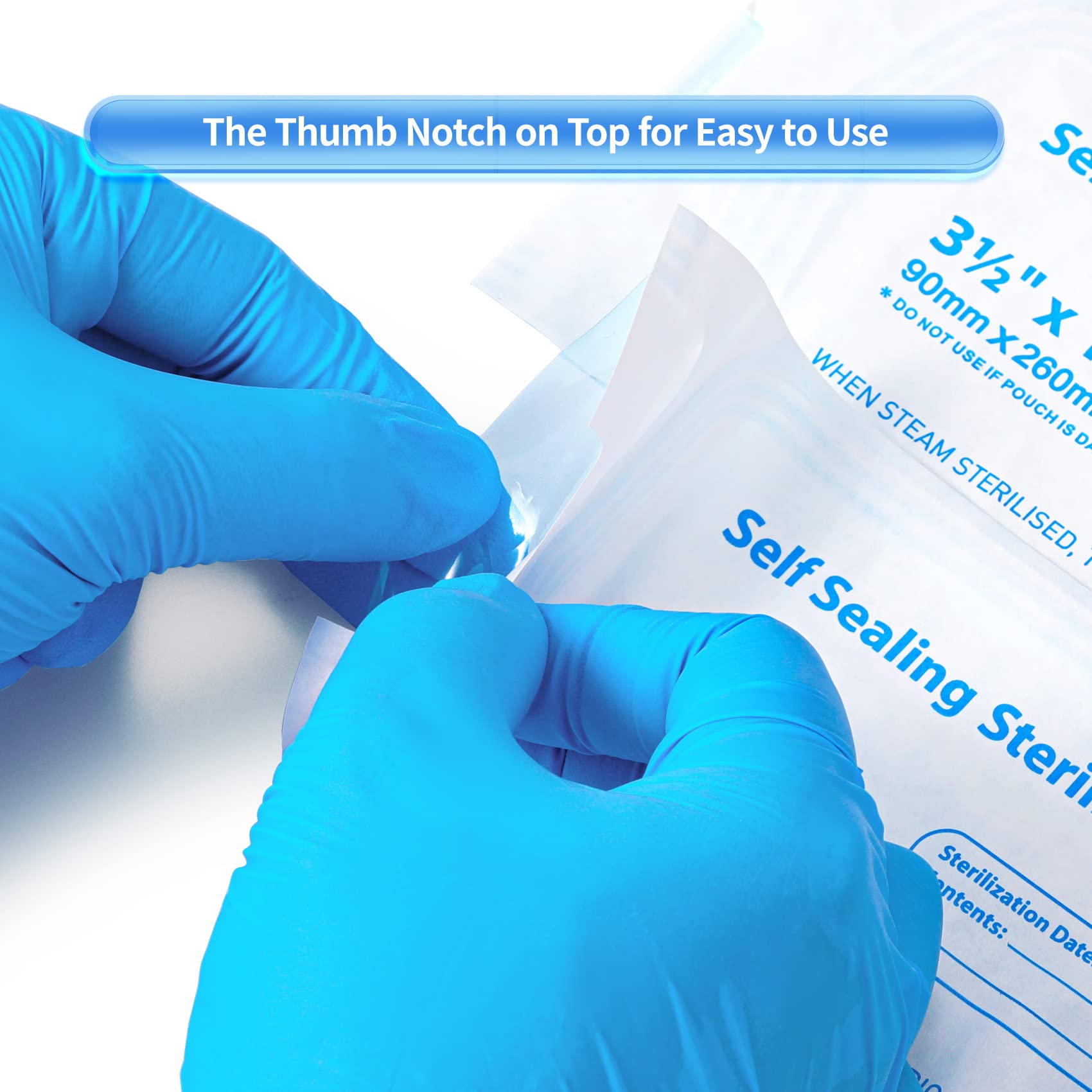 Annhua 2.8 x 10 Inch Sterilization Pouches - 100 Pack Self-Seal Sterilizer Bags for Dental Instruments, Cleaning Tools & Medical Equipment | Autoclave Safe, Paper/Plastic Combo | Perfect for Dental Clinics, Hospitals & Tattoo Studios