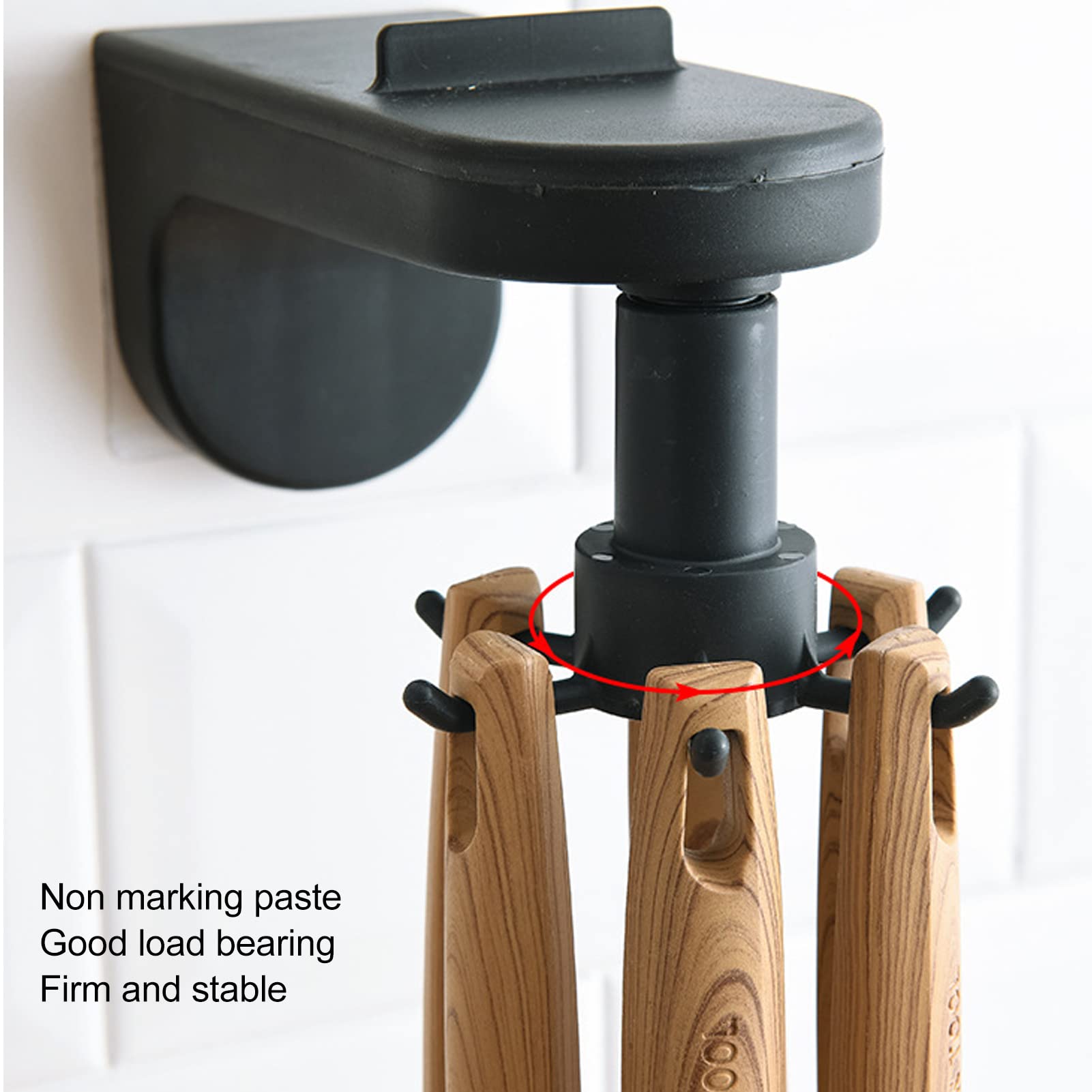 Stainless Steel Adhesive Kitchen Utensil Hanger Hooks - Rotating Knife Holder for Bathroom & Kitchen Organization (Wall Mounted) - Perfect for Small Spaces, RV, Dorm, Apartment Storage Solution