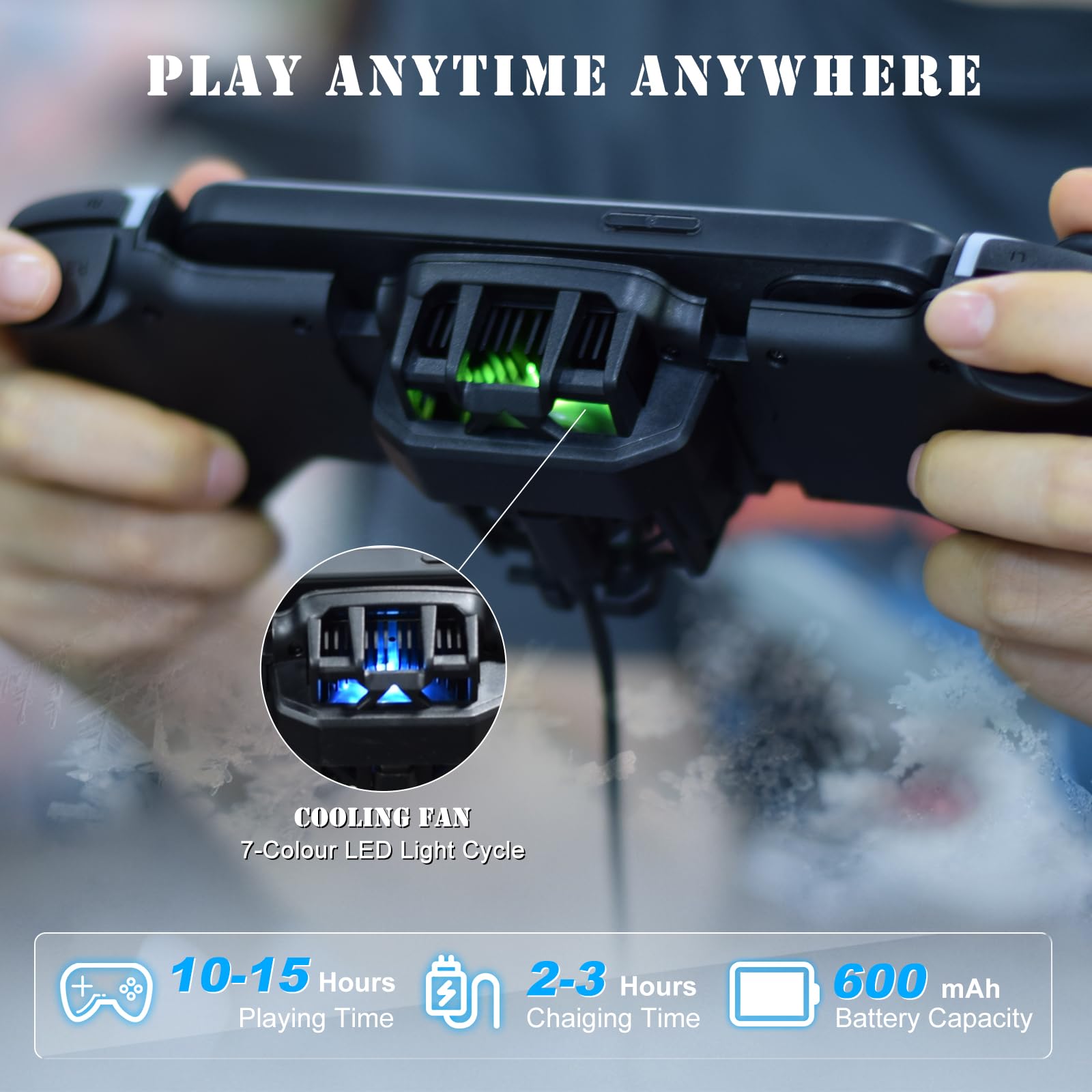 Wireless Bluetooth Game Controller for iPhone 16/15/14/13, Android, Switch & PC - RGB Cooling Fan with Heat Conduction Plate, Turbo/Macro Functions - Compatible with Samsung, LG, Google Phones - Perfect for Fortnite, Call of Duty Mobile & Cloud Gaming - Great for Travel, Home Entertainment & eSports - Ideal Gift for Gamers | Use for Mobile Gaming, Online Tournaments, Long Gaming Sessions, Travel Entertainment, Home Console Gaming & Competitive eSports Matches
