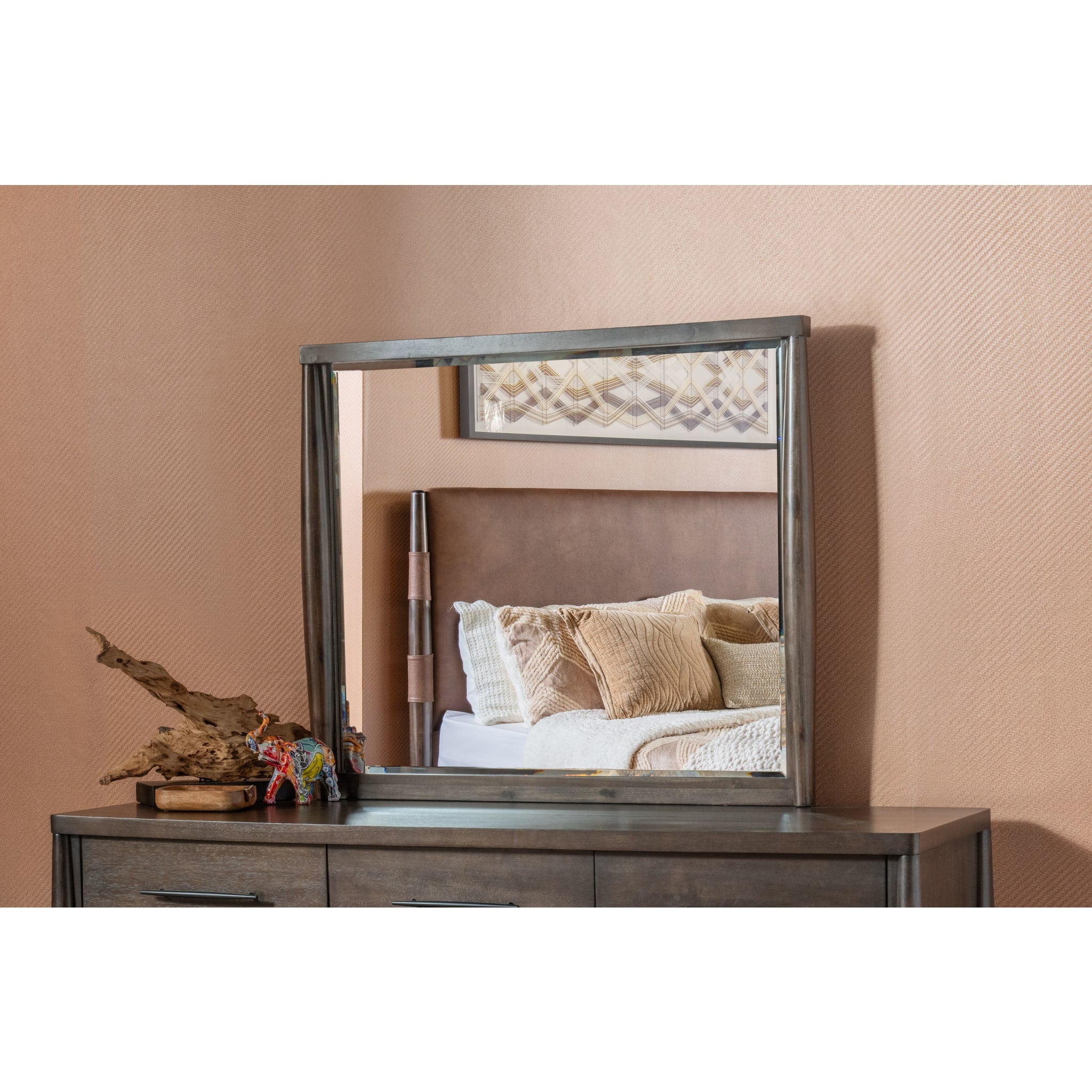 Koko Beveled Glass Wall Mirror or Dresser Mirror in Minx - Elegant Home Decor for Bedroom, Bathroom & Vanity