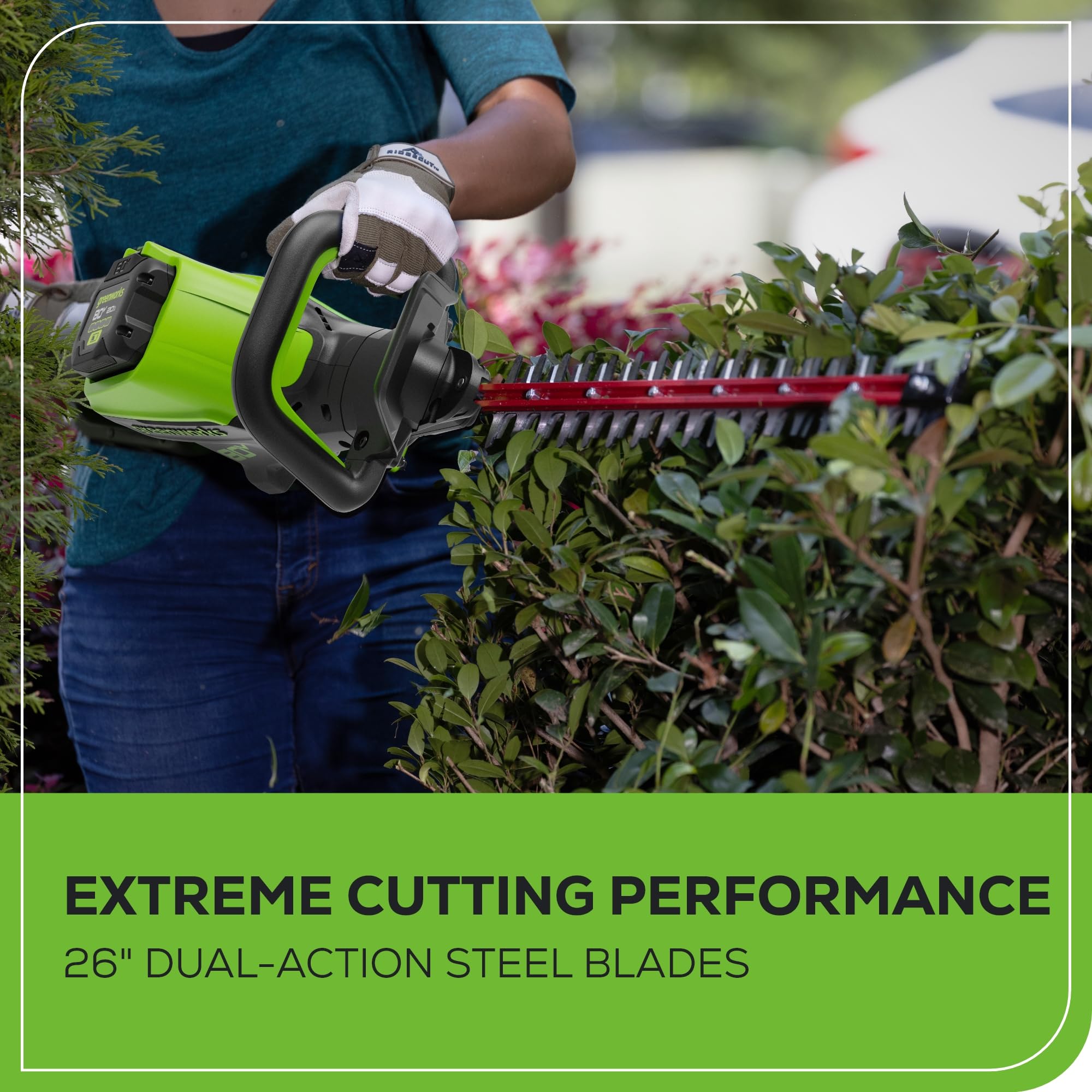 Greenworks 80V 26-Inch Cordless Hedge Trimmer with Brushless Motor, 2.0Ah Battery & Fast 2A Charger Included - Perfect for Landscaping, Yard Maintenance and Professional Gardening