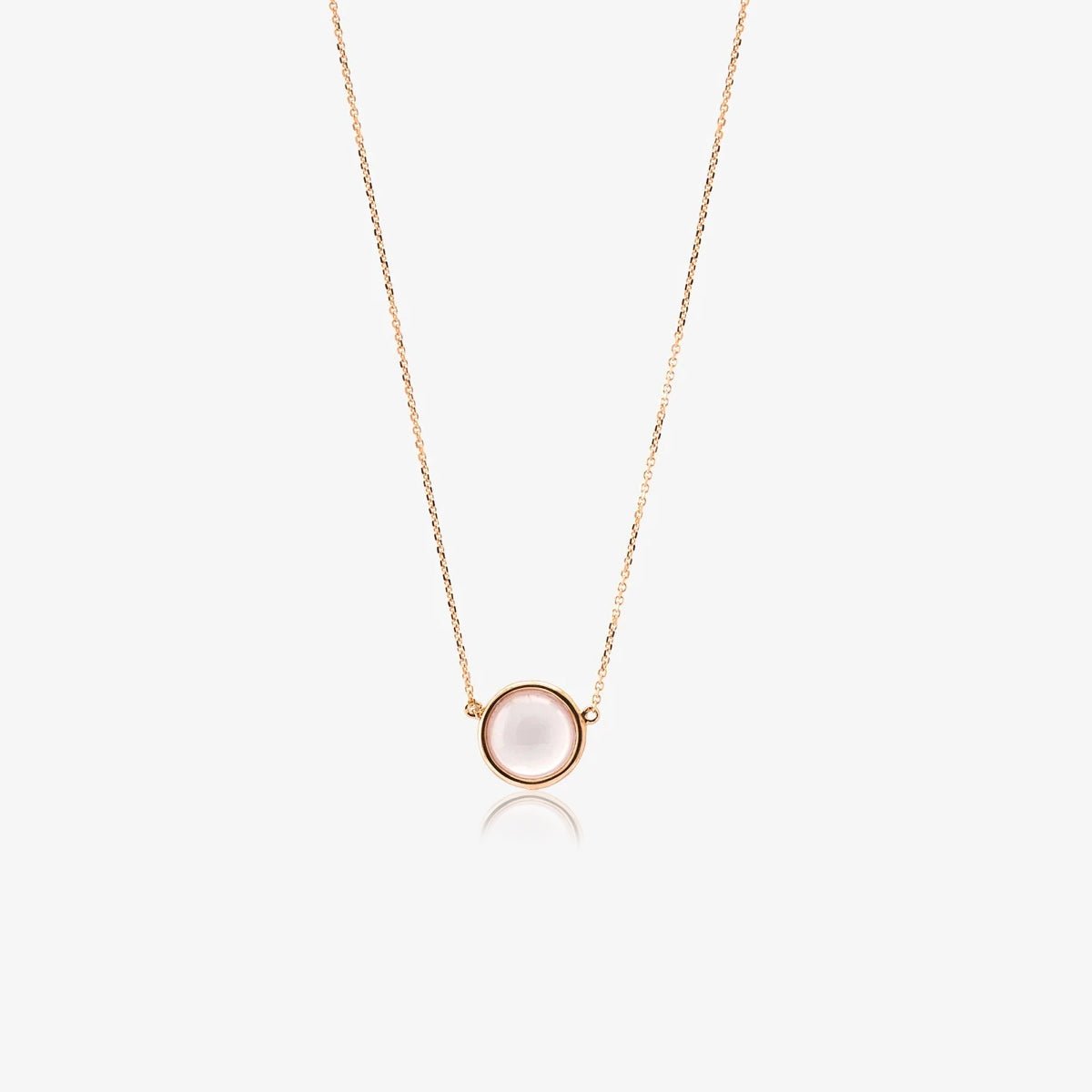 14k Rose Gold Bezel Set Rose Quartz Pendant Necklace for Women - Elegant Jewelry Gift for Valentine's Day, Anniversary & Special Occasions