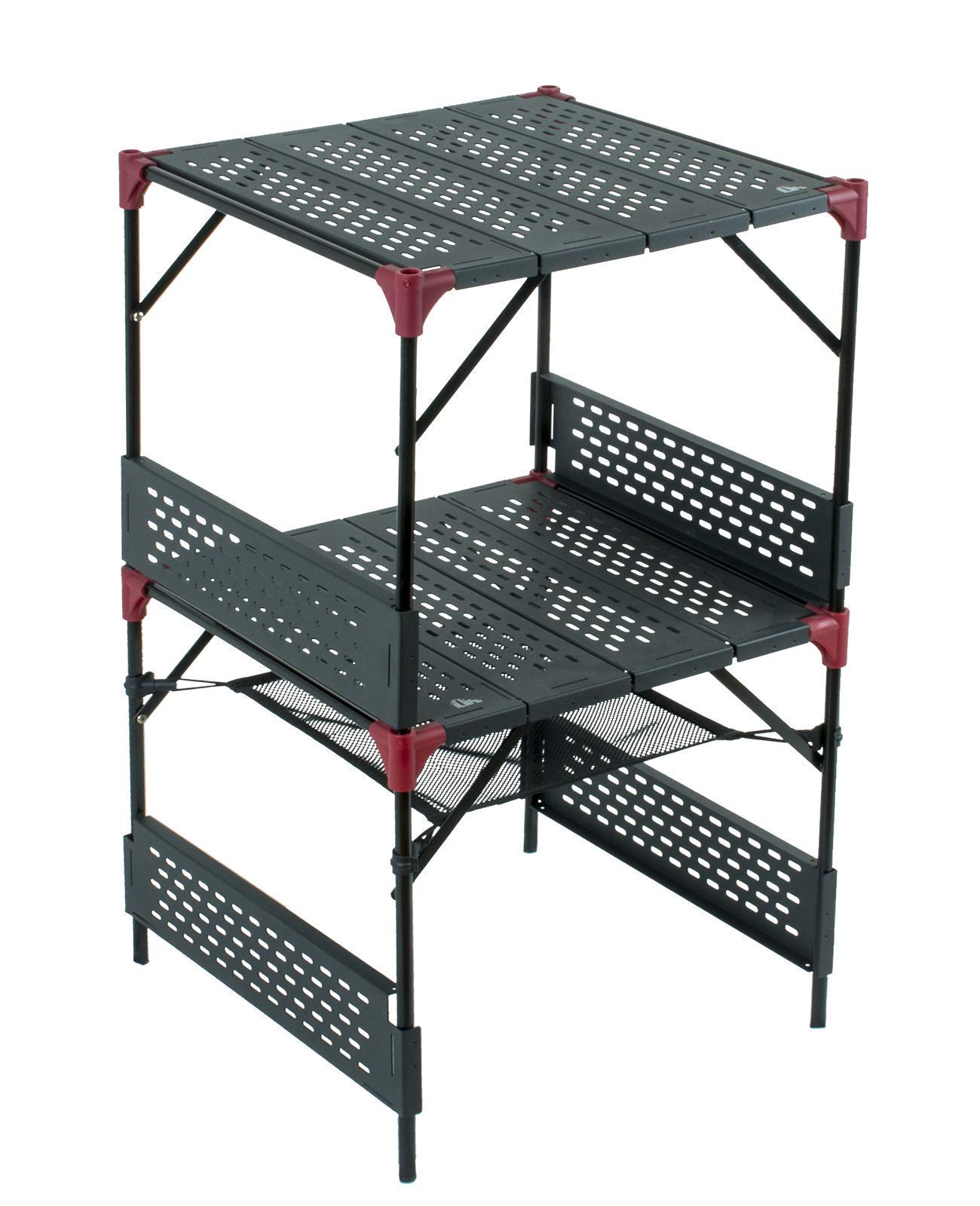 iClimb 2 Extendable Folding Tables with 1 Pack Connecting Plates & 2 Lantern Hangers - Ultralight Compact Portable for Camping, Backpacking, Beach, Concert, BBQ Party | Perfect for Outdoor Picnics, Tailgating & Home Use