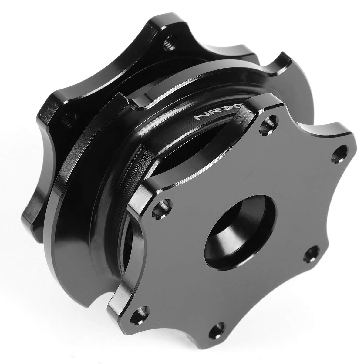 NRG Innovations SRK-R200BK-BK SFI 42.1/6 Certified Quick Release Steering Wheel Adapter - Black | Compatible with Racing Simulators & Custom Car Builds | Perfect for Drifting, Track Days & Gaming Setups