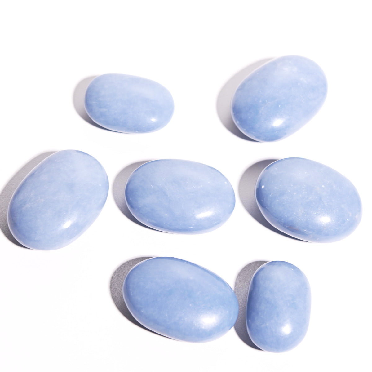 Angelite Palm Stone - Natural Healing Crystal for Stress Relief, Meditation & Spiritual Balance | Perfect for Reiki, Chakra Healing & Relaxation