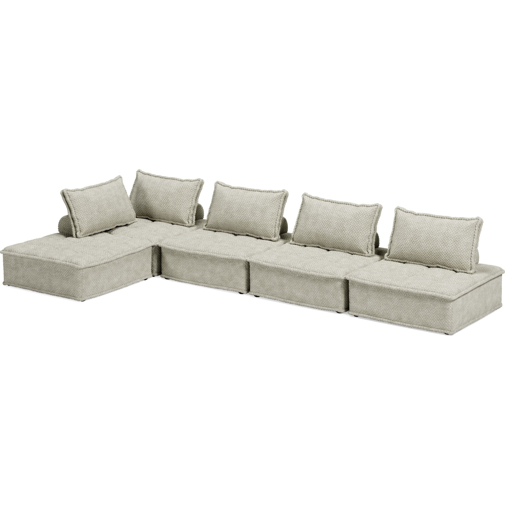 5-Piece Modular Sectional Sofa Set - Modern L-Shaped Couch with Reversible Chaise for Living Room, Family Room & Home Theater