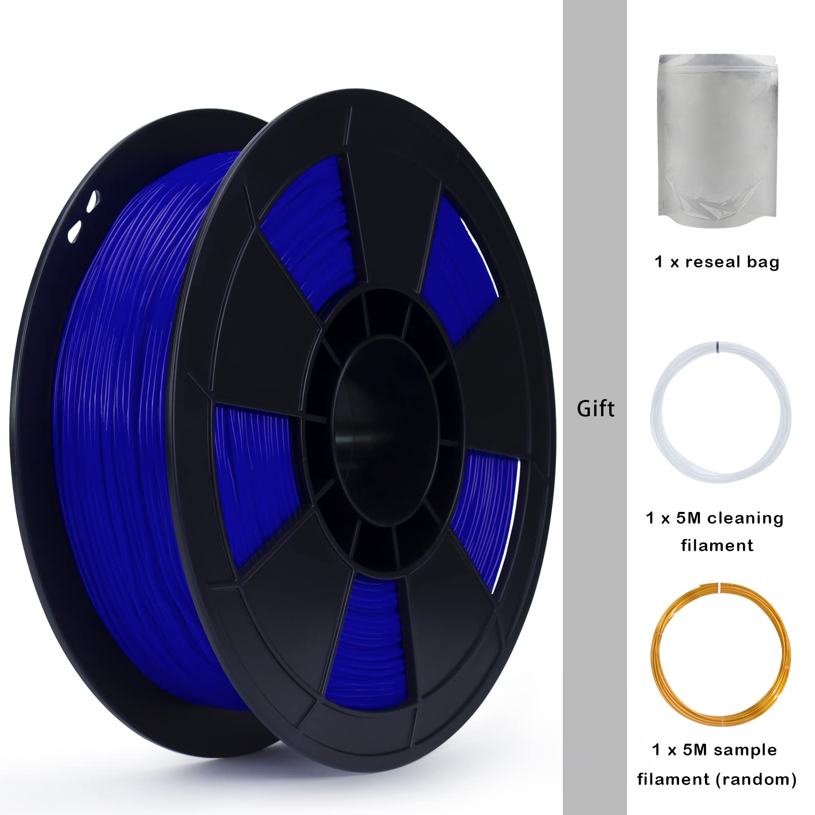 ZIRO 1.75mm TPU 3D Printer Filament - Flexible Filament 0.8KG Spool (Blue) - High Precision +/-0.05mm for Cosplay, Phone Cases & Shock-Absorbing Parts