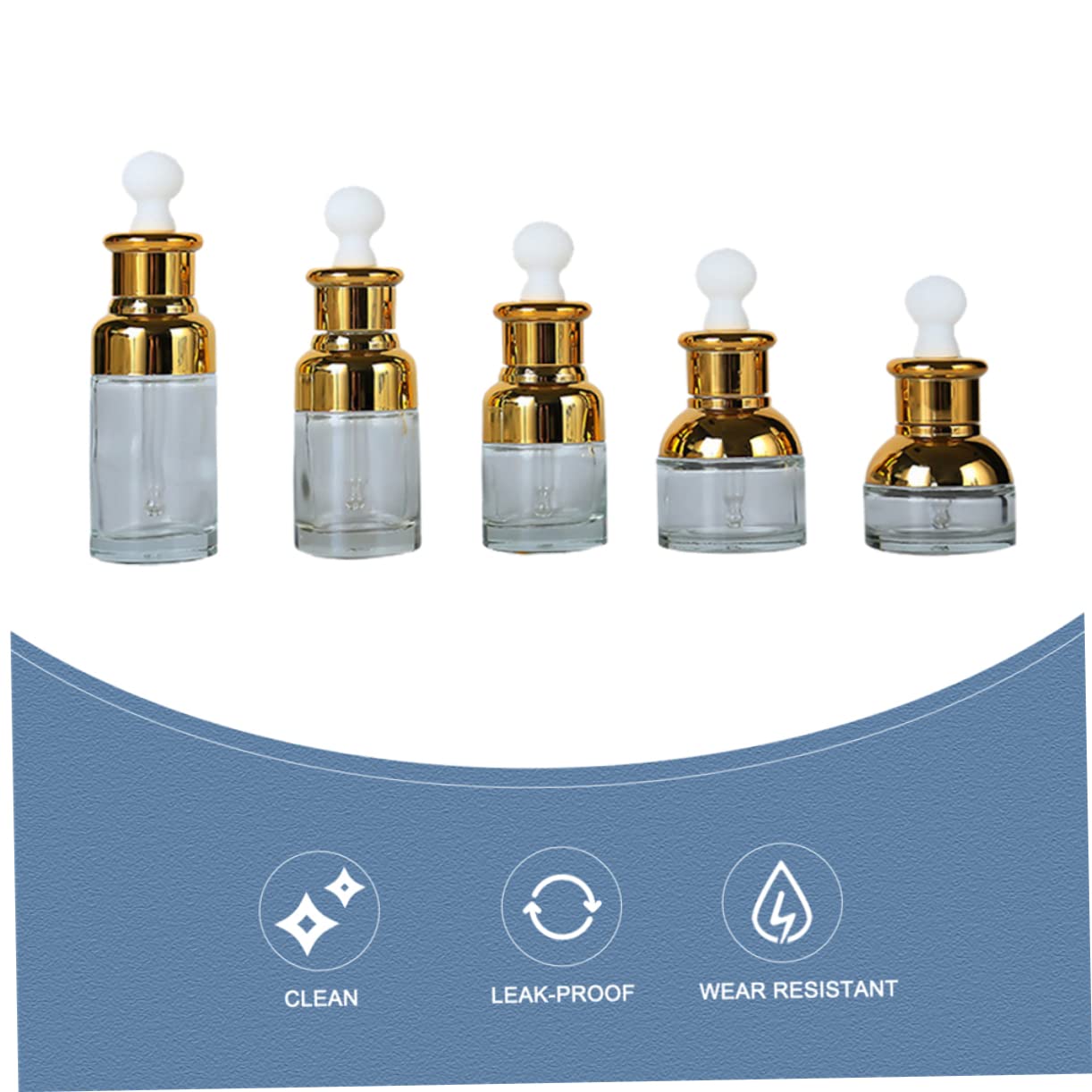 Minkissy 5-Piece Travel Dropper Bottles Set - Refillable Essential Oil Bottles for Aromatherapy, DIY Blends & On-The-Go Use
