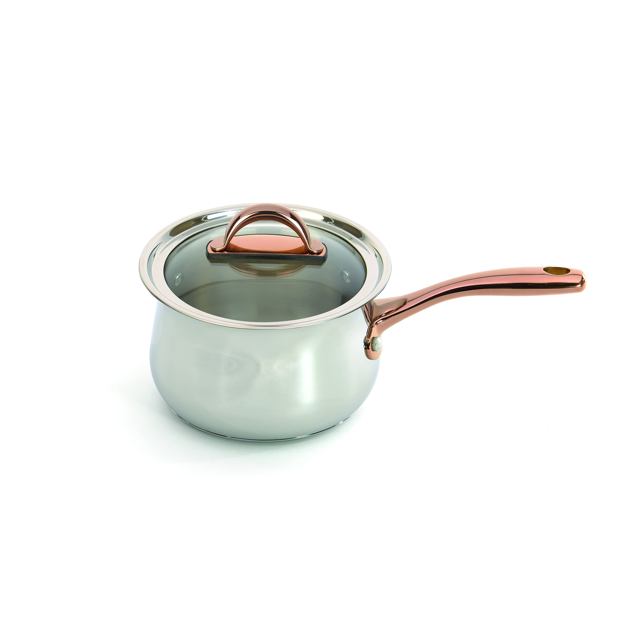 BergHOFF Ouro Gold 18/10 Stainless Steel 2.4 Qt Saucepan with Glass Lid - 6.25