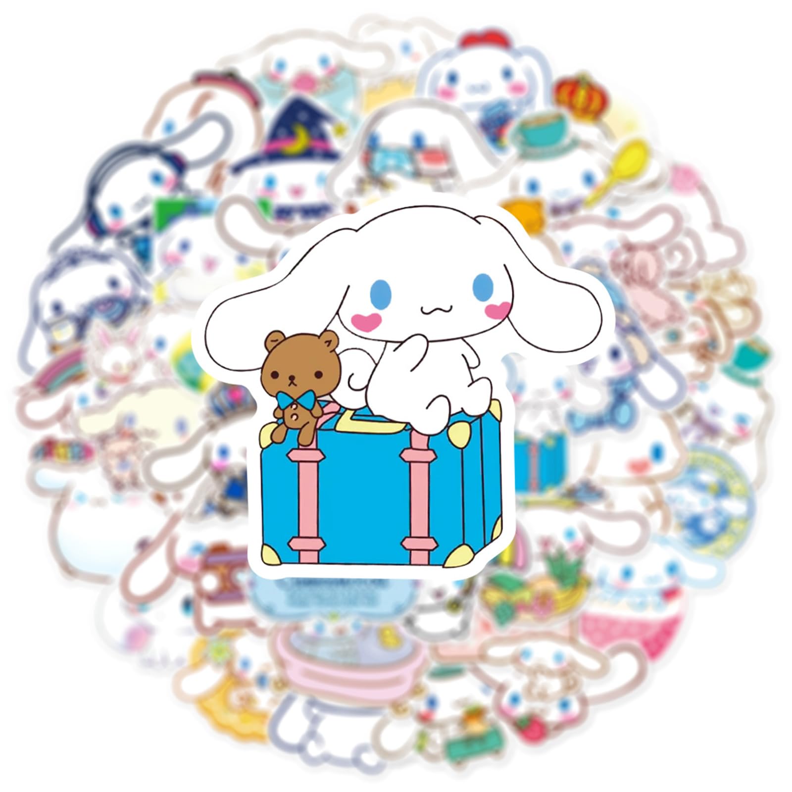 50PCS Cinnamoroll Stickers - Waterproof Vinyl Cut Stickers for Kids, Teens & Adults - Perfect for Water Bottles, Laptops, Skateboards, Phones & More - Cute Sanrio Character Decals for School, Office & Home Decor