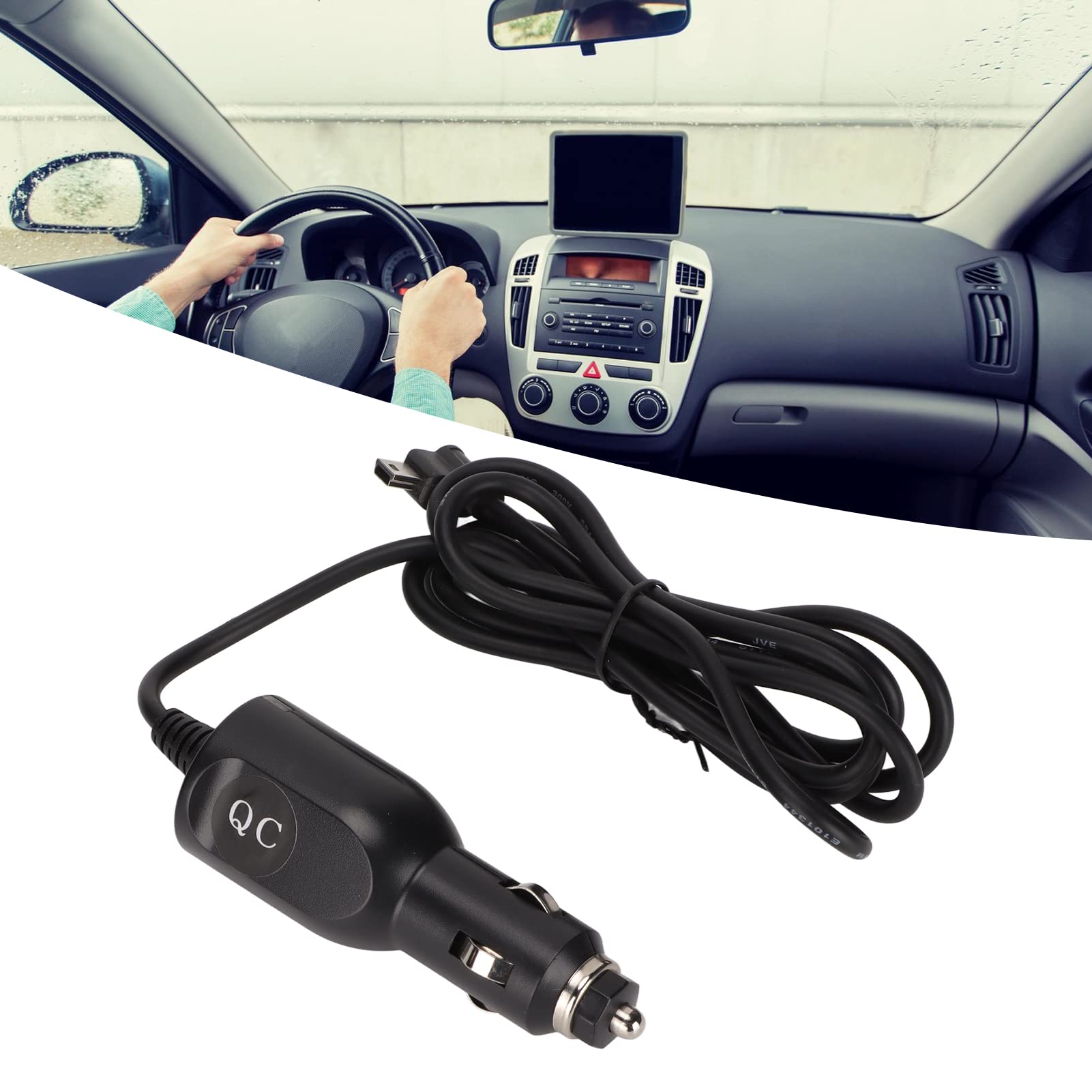 ASHATA GPS Car Charger Cable for Tomtom XL One - Replacement Vehicle Power Cord with Cigarette Lighter Adapter | Perfect for Road Trips, Navigation & Long-Distance Driving