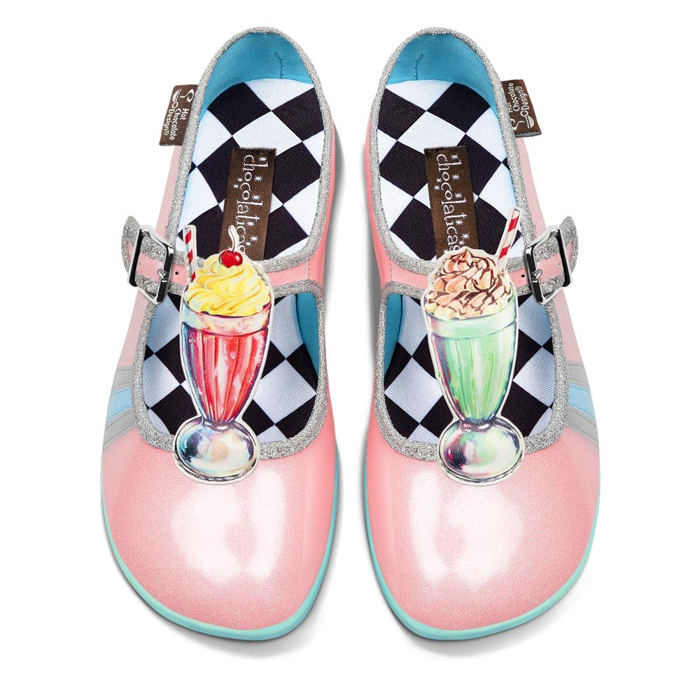 Hot Chocolate Design Chocolaticas Diner 2 Women's Mary Jane Flats - Multicolor Comfortable Shoes for Work, Casual Outfits & Everyday Wear
