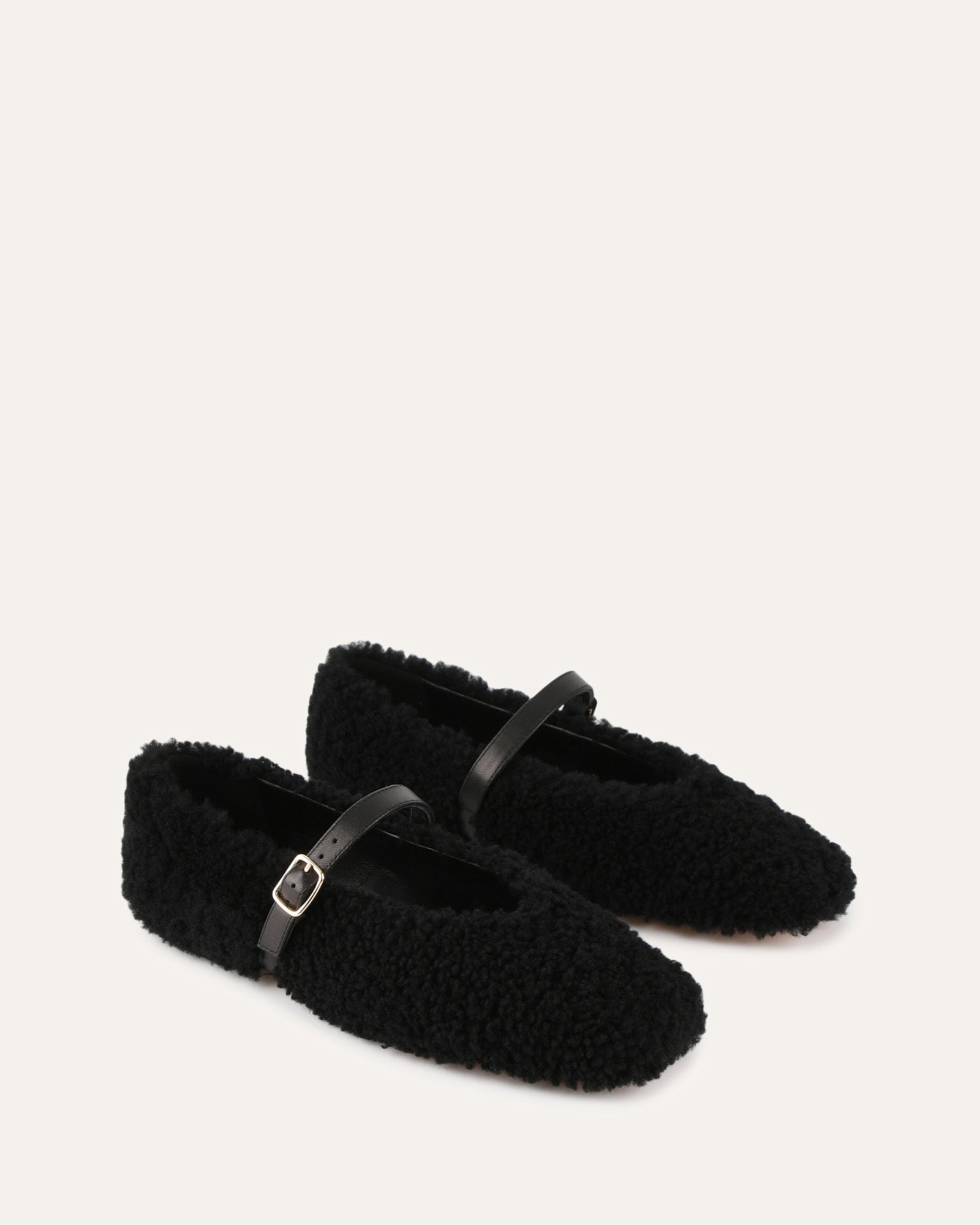 April Casual Flats Black Shearling - Women's Comfortable Winter Shoes for Walking, Work & Travel