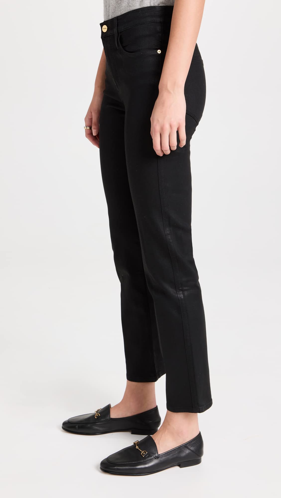 FRAME Women's Le Sylvie High-Rise Coated Skinny Jeans - Stretch Denim Pants for Casual Wear & Night Out