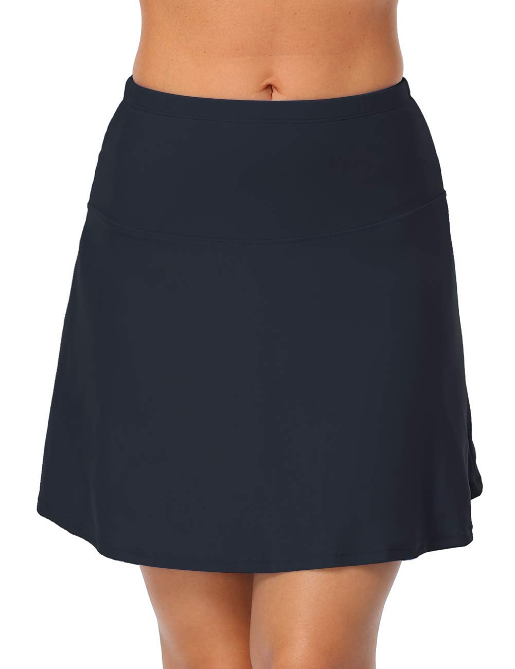 Hilor Women's High Waisted Swim Skirt Bottoms - Athletic Tankini Swimsuits with Built-in Panty for Beach, Pool & Water Sports | Quick Dry & UPF Protection