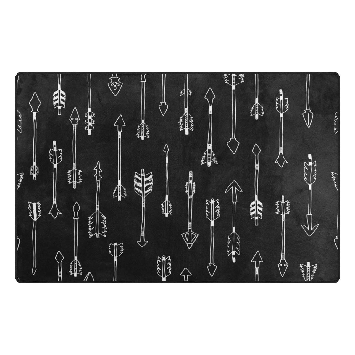 ALAZA Modern Black and White Arrow Pattern Area Rug - 31