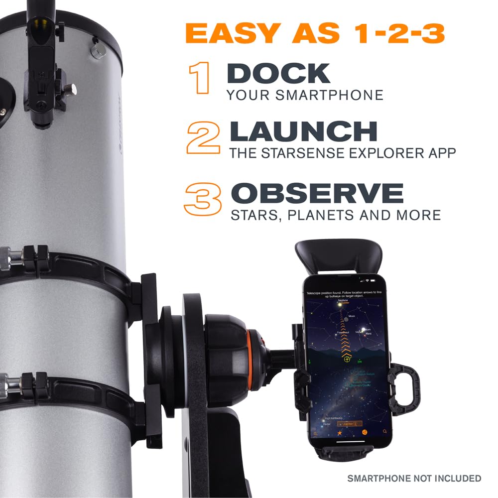 Celestron StarSense Explorer 130mm Tabletop Dobsonian Telescope with Smartphone App - Find Planets, Nebulae & Galaxies Easily - Compatible with iPhone & Android - Perfect for Backyard Stargazing & Astronomy Beginners
