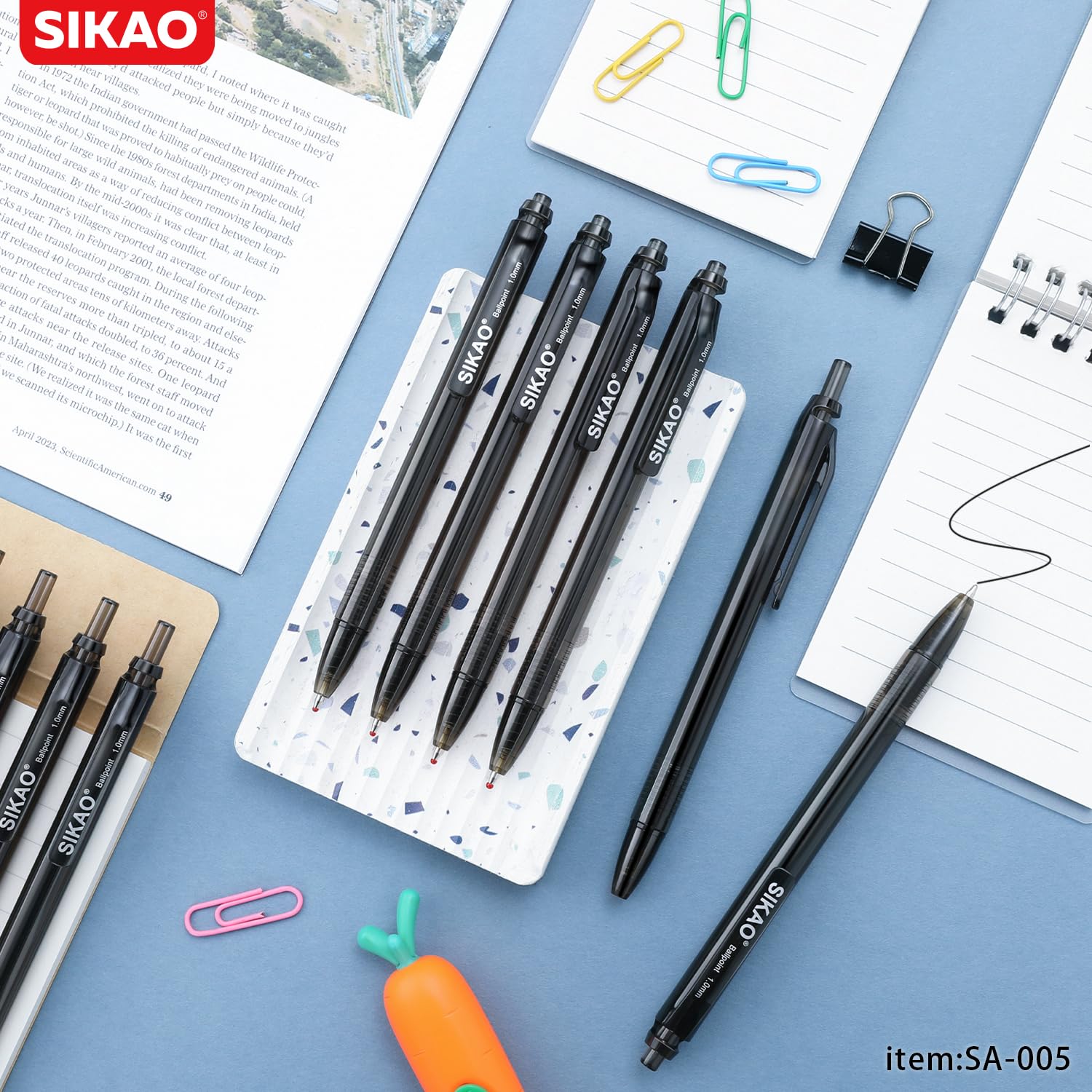 60 Pack Black Ballpoint Pens Bulk - Smooth Writing No Smudge Retractable Medium Point Click Pens for Office, School, Waitress & Restaurant Use - Premium Office & School Supplies