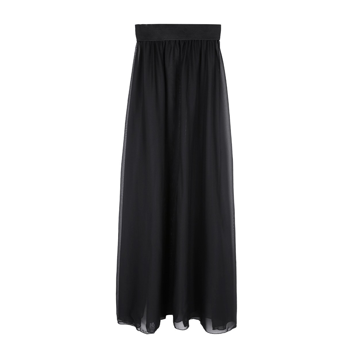 Elegant Women's High Waist Mesh Sheer Flowy Maxi Skirt with Side Slit - Perfect for Summer Beach, Boho Chic Outfits, and Evening Parties