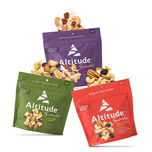 Healthy Trail Mix Snack Pack - No Added Sugar Dried Fruit & Mixed Nuts (3 x 5oz) | Mountain Magic, Spring Creek & Alpen Glow Flavors | Perfect for Hiking, Camping, Office & On-the-Go Snacking | Altitude Snacks