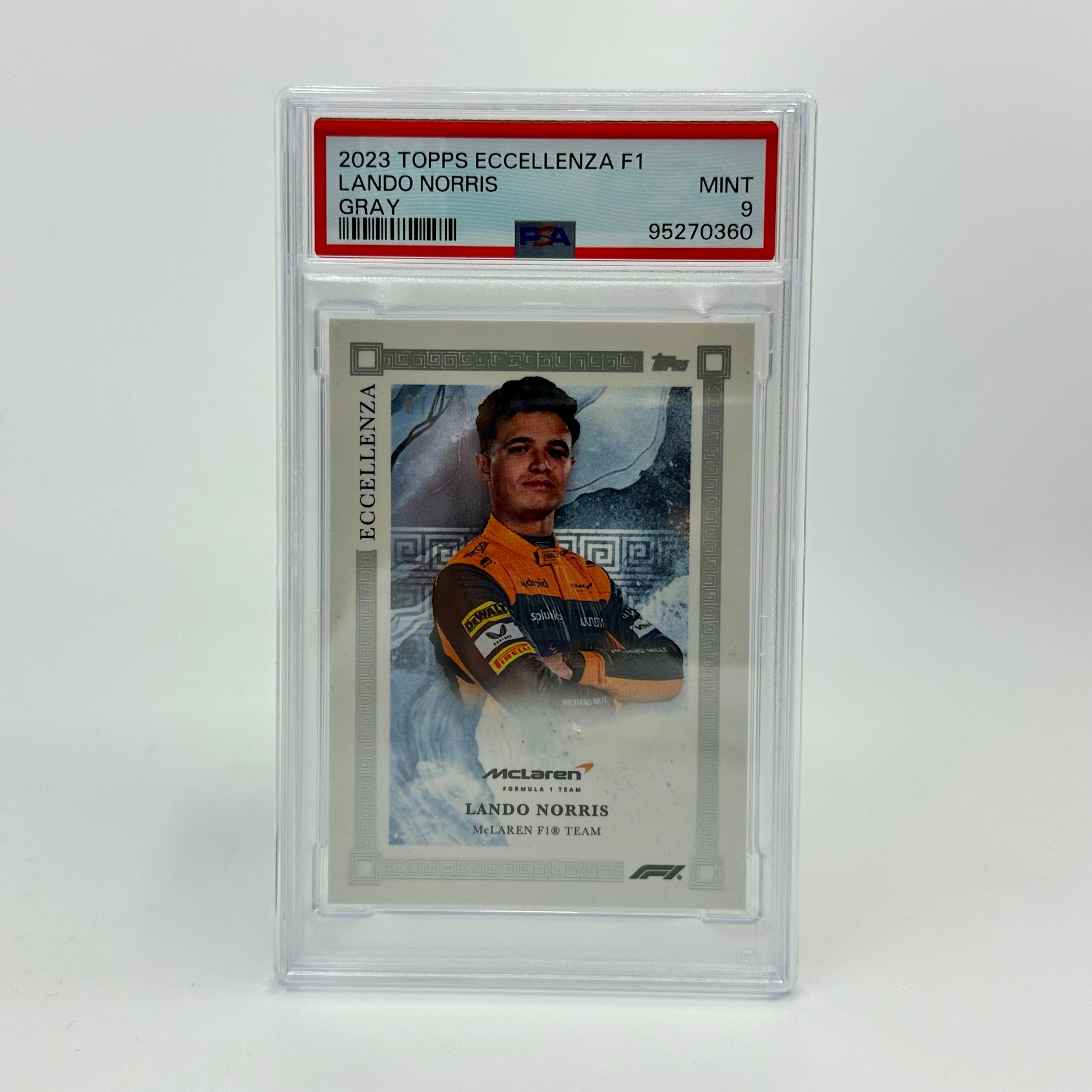 2023 Topps Eccellenza F1 Lando Norris Gray PSA 9 67/75 - Rare F1 Trading Card for Collectors & Motorsport Fans