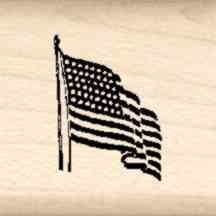 USA Flag Rubber Stamp by Impression LT 25 - Patriotic DIY Craft Stamp for Scrapbooking, Card Making & Document Authentication