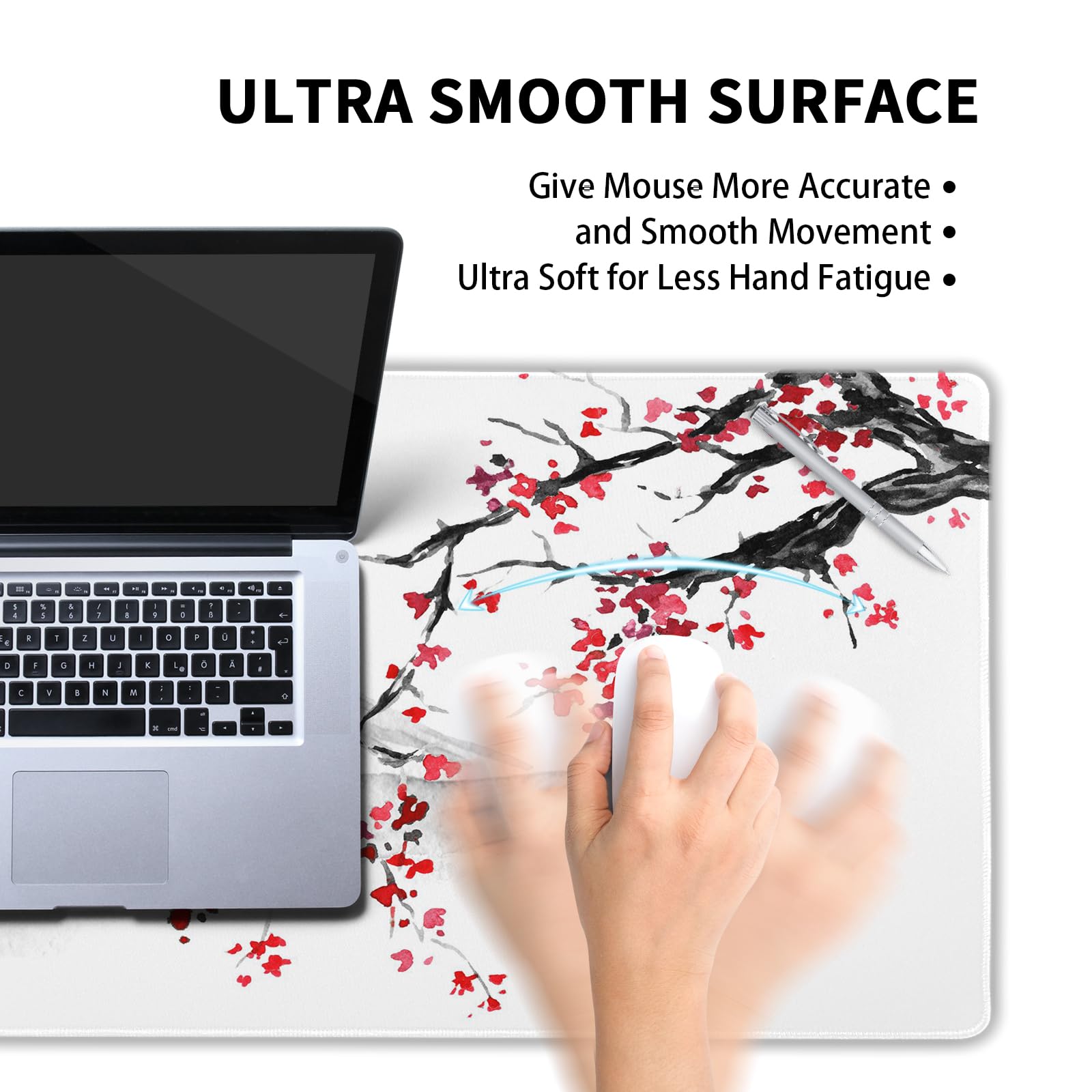 Cherry Blossom Gaming Mouse Pad - Large Non-Slip Desk Mat for Work & Gaming