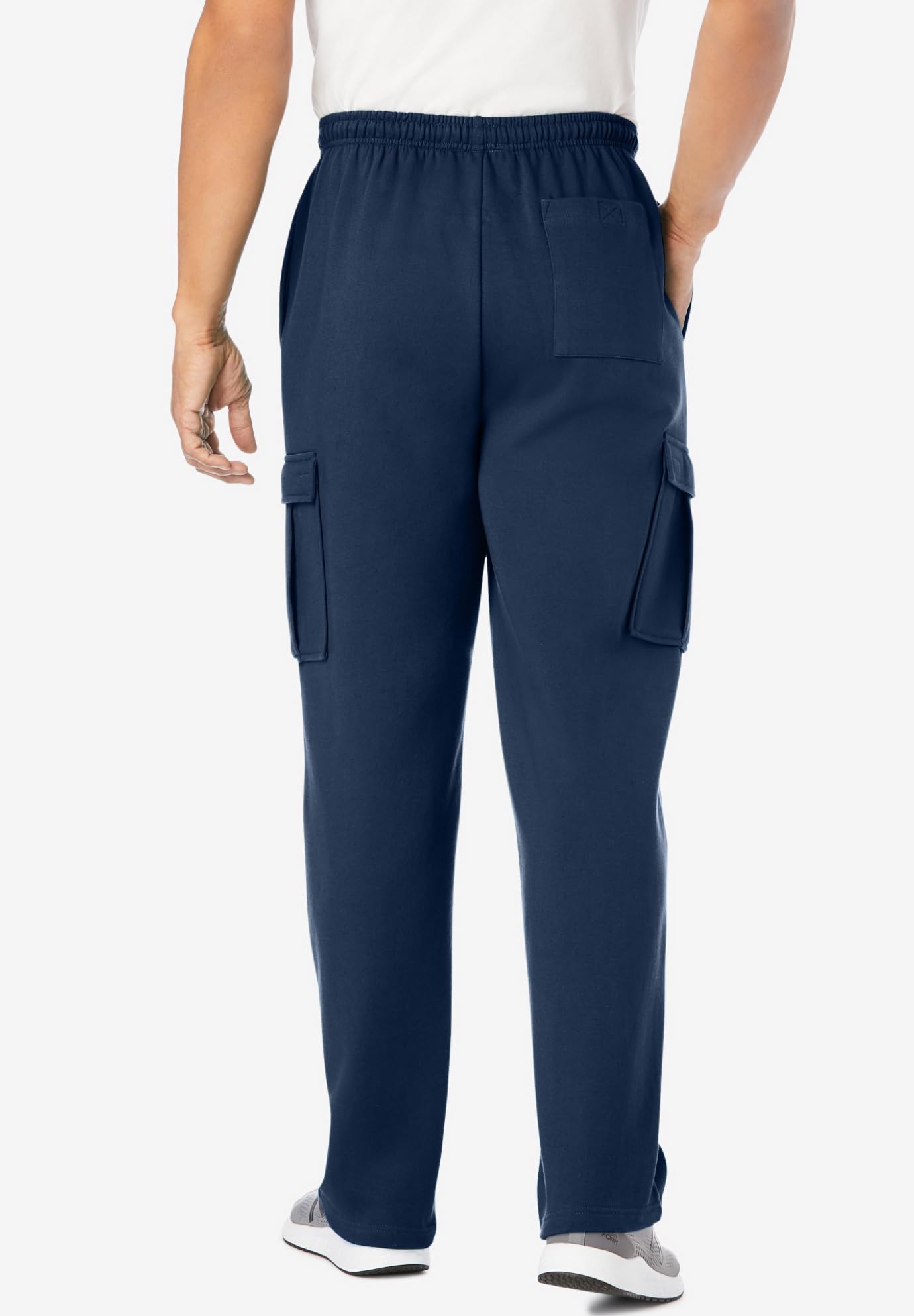 KingSize Men's Big & Tall Fleece Cargo Sweatpants - Comfortable Winter Joggers with Pockets for Lounge, Workout & Outdoor Activities