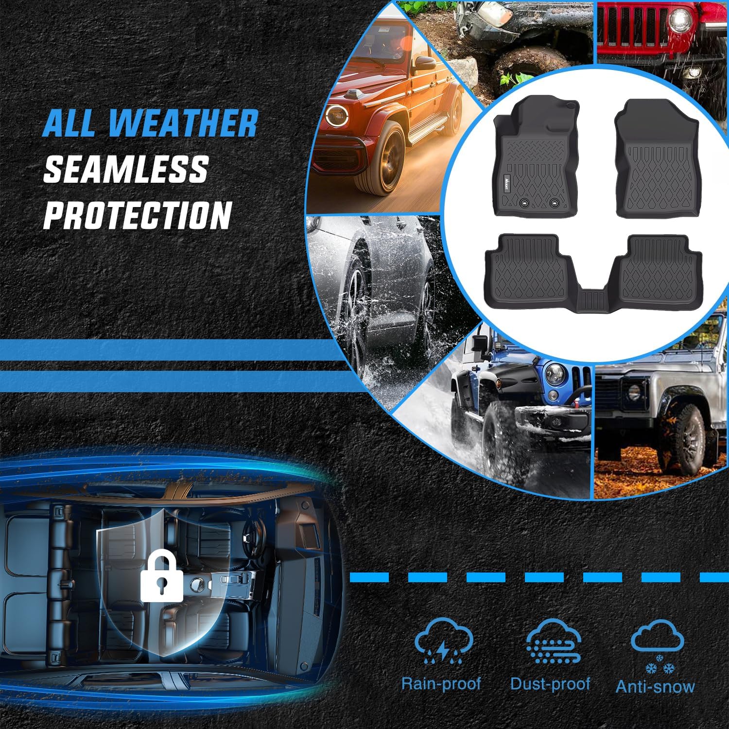 2024-2025 Subaru Crosstrek & Impreza Custom Fit TPE Floor Mats - All-Weather Protection for Cars, SUVs - Perfect for Road Trips, Daily Commute & Off-Road Adventures