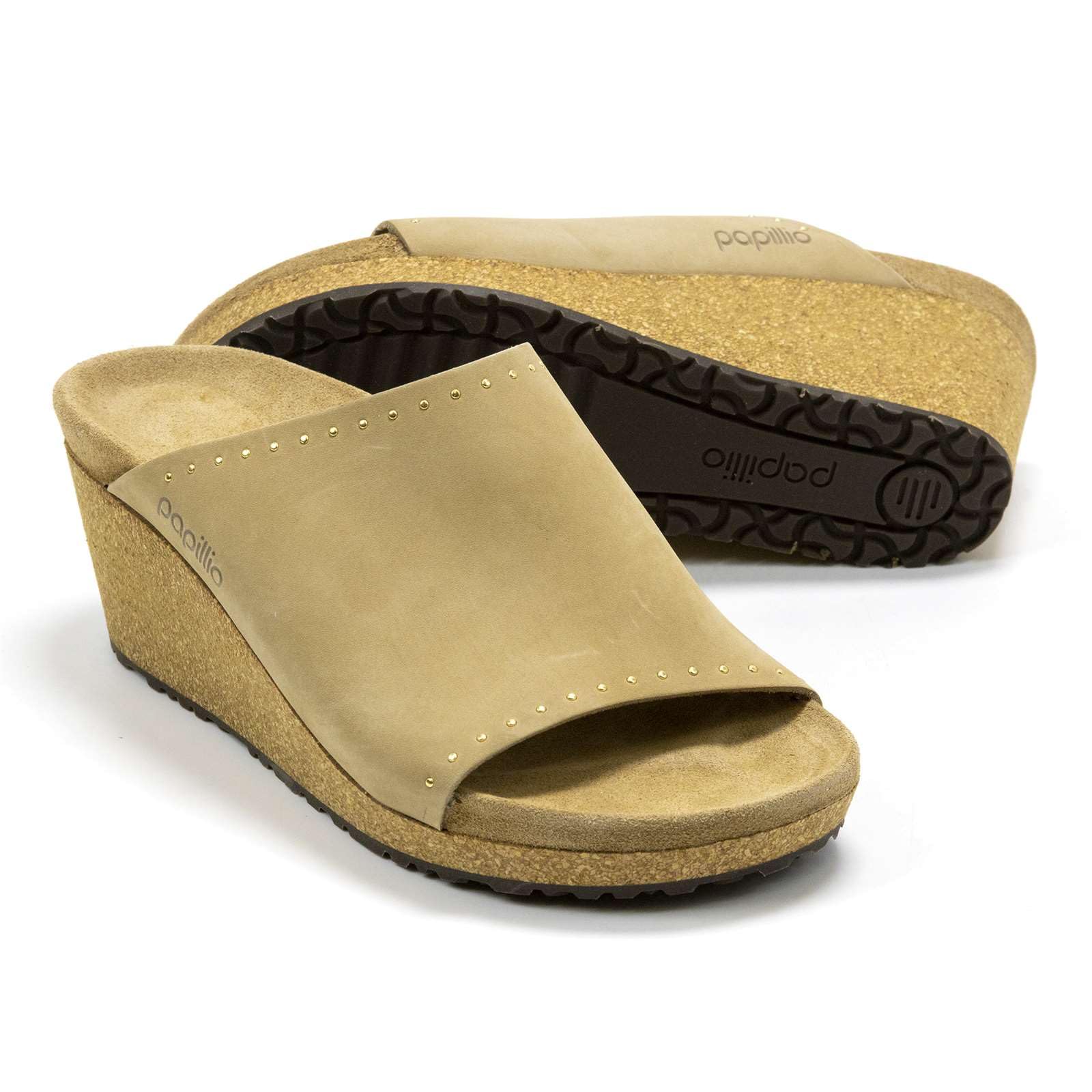 Birkenstock Women's Clog Namica Rivets Sandcastle Nubuck Leather Slip-On Shoes EU Size 41 | Comfortable House Shoes for Women, Perfect for Indoor & Outdoor Wear