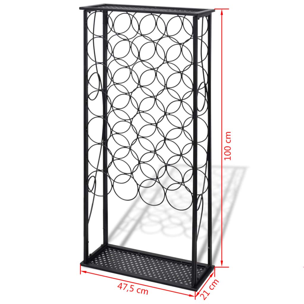 FAMIROSA 28 Bottle Metal Wine Rack - Sturdy Wall Mounted Wine Storage Organizer for Kitchen, Dining Room, Bar & Cellar - Perfect for Wine Collection & Display