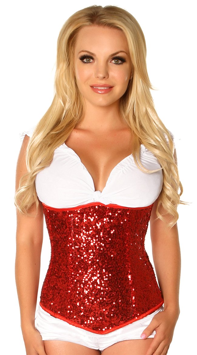Luxury Sequin Underbust Corset for Women - Elegant Daisy Design - Perfect for Burlesque, Cosplay & Evening Wear