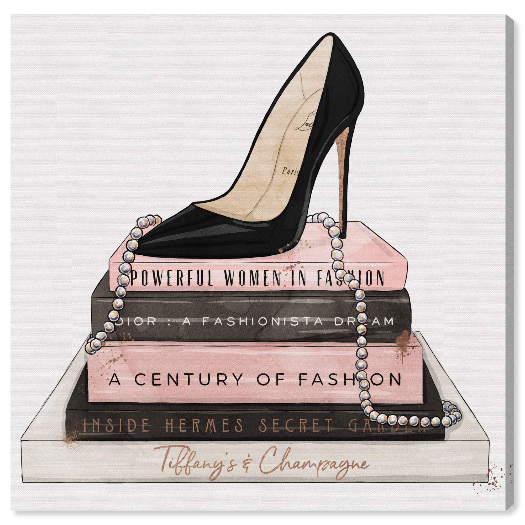 Oliver Gal Artist Co. Contemporary Fashion Wall Art - 16x16 Inch Pastel Pink Canvas Print of Stiletto & High Heels | Perfect for Bedroom, Living Room & Office Decor