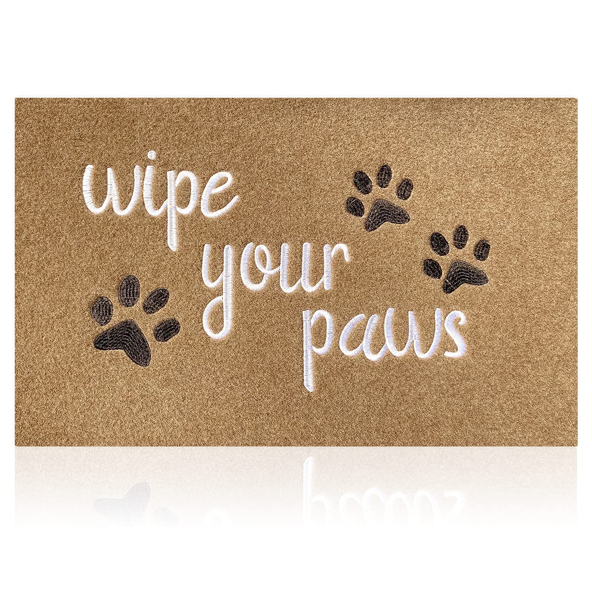 Non-Slip Absorbent Doormat for Front Door - Durable Rubber Welcome Mat with Funny 'Wipe Your Paws' Dog Design - Perfect for Entryways, Mudrooms & Pet Owners (18x30 Inches)