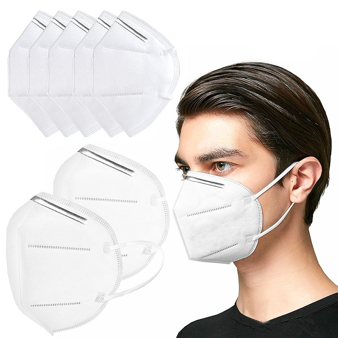 KN95 Face Masks 5-Pack - Protective Disposable Respirator Masks for Adults, Breathable & Comfortable - Ideal for Travel, Work, and Daily Protection