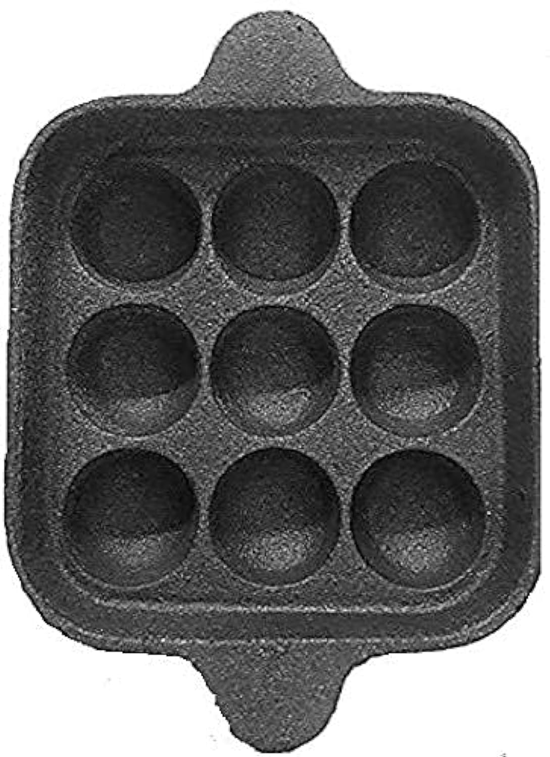 Premium 9-Cavity Cast Iron Pan - Heavy Duty Black Baking Mold for Cupcakes, Muffins & Brownies | Perfect for Home Baking, Parties & Gifting