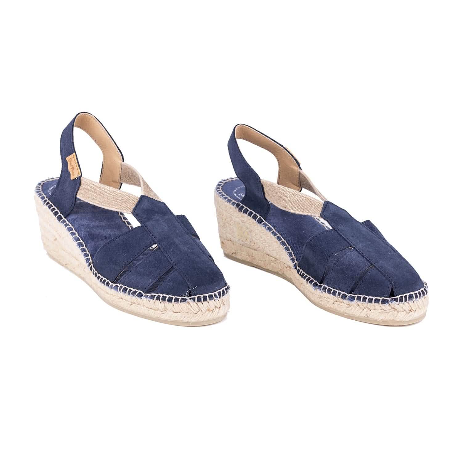 Women's Plain Suede Leather Wedge Espadrille Shoes - Comfortable Casual Summer Sandals for Beach, Vacation & Everyday Wear