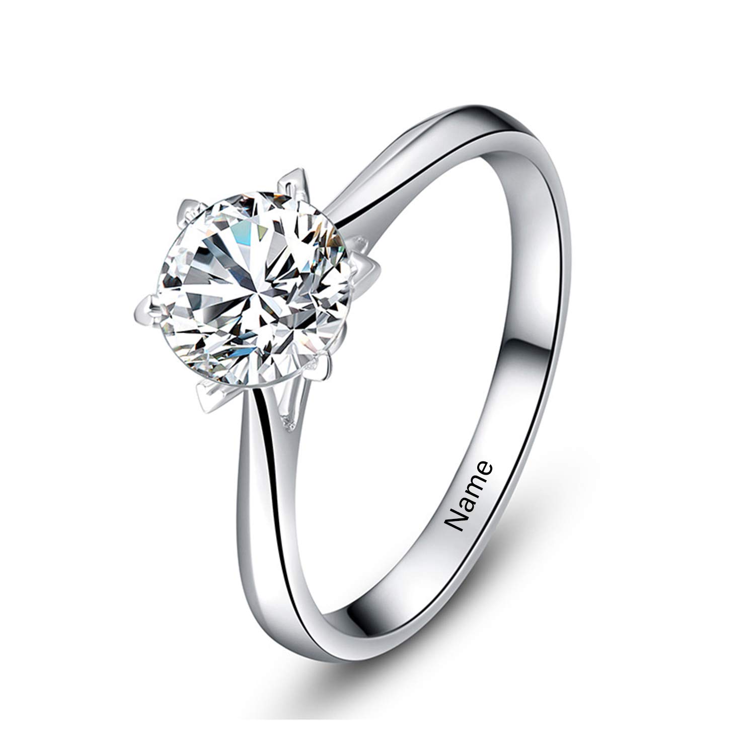 SISGEM 10K 14K 18K White Gold Moissanite Engagement Ring for Women - 1 Carat Round Cut Wedding Band, Anniversary & Birthday Gift (Size 5-11) | Perfect for Proposals, Bridal Jewelry & Special Occasions