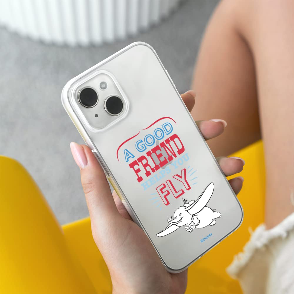 Official Disney Dumbo iPhone 14 Case - Licensed Transparent Protective Cover for Apple iPhone 14 | Perfect Fit, Durable Protection for Everyday Use & Travel