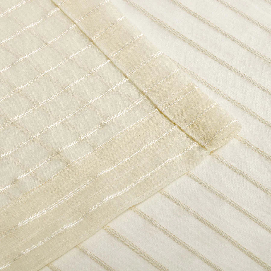 Jackson Striped Sheer Window Curtain Panels - Set of 2 Panels, Light Filtering Sheer Curtains for Living Room, Bedroom, Kitchen - 84 Inches Long, Soft & Airy Textured Fabric