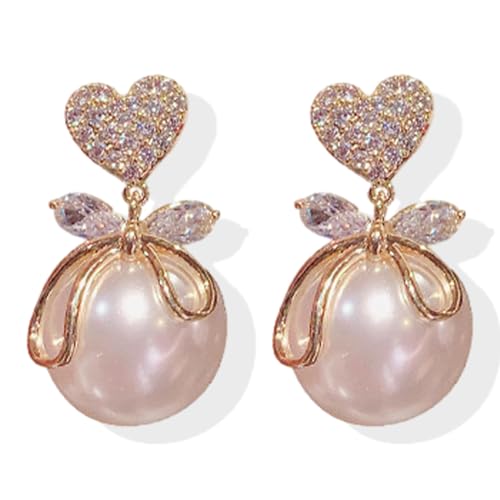 Y-Pearl Bow Earrings