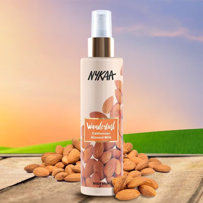 Nykaa Naturals Wanderlust Body Milk with Californian Almond - 6.76 oz Hydrating Moisturizer for Women | Perfect for Dry Skin Care & Daily Body Hydration Routine