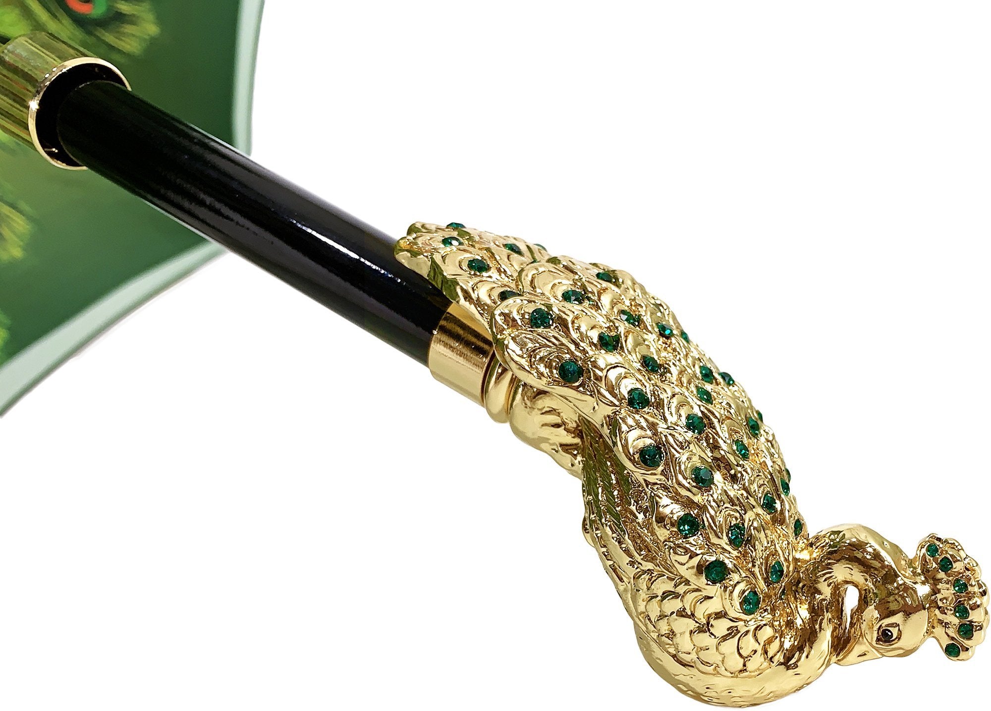 Premium Green Peacock Umbrella by il Marchesato - Stylish Rain Protection for Outdoor Events, Weddings & Fashion Accessories