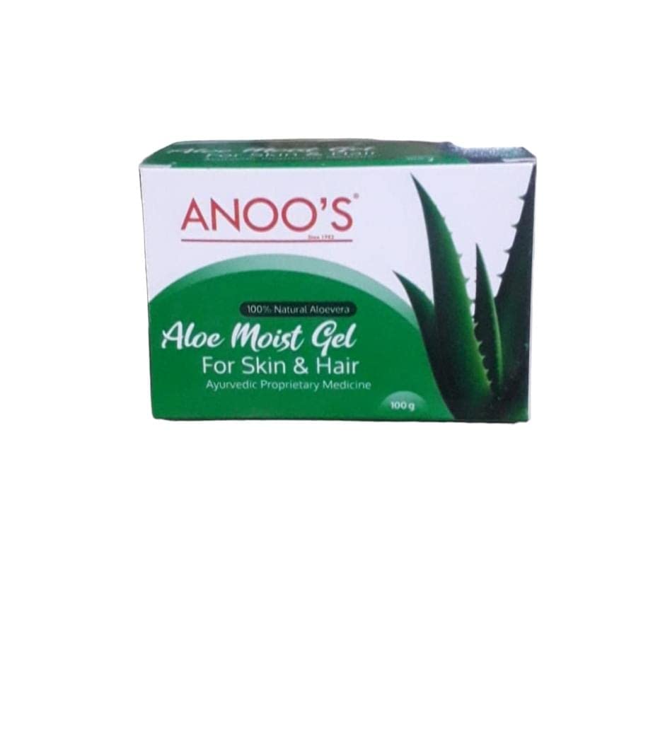 Anoos Aloe Moist Gel 100g (Pack of 2) - Soothing Hydration for Sunburn, Dry Skin & After Shave Care