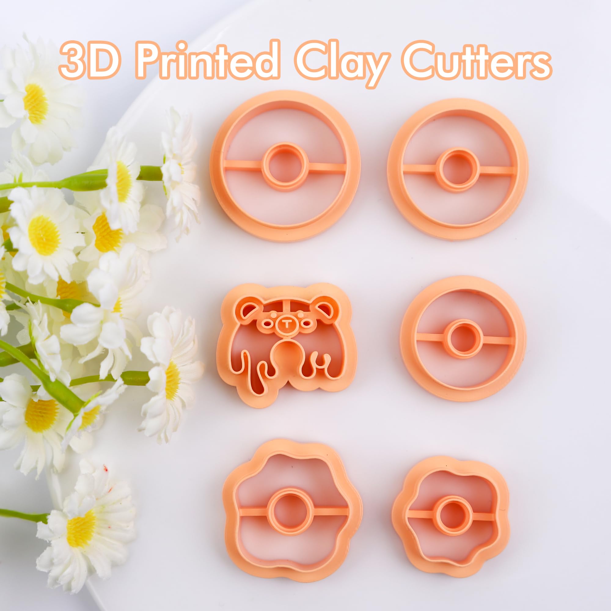 6-Piece Donut Polymer Clay Cutters Set for DIY Jewelry Making - Cute Dessert-Shaped Cutters for Polymer Clay Earrings, Embossing & Food Decorations - Perfect for Handmade Gifts, Craft Projects & Clay Art Creations