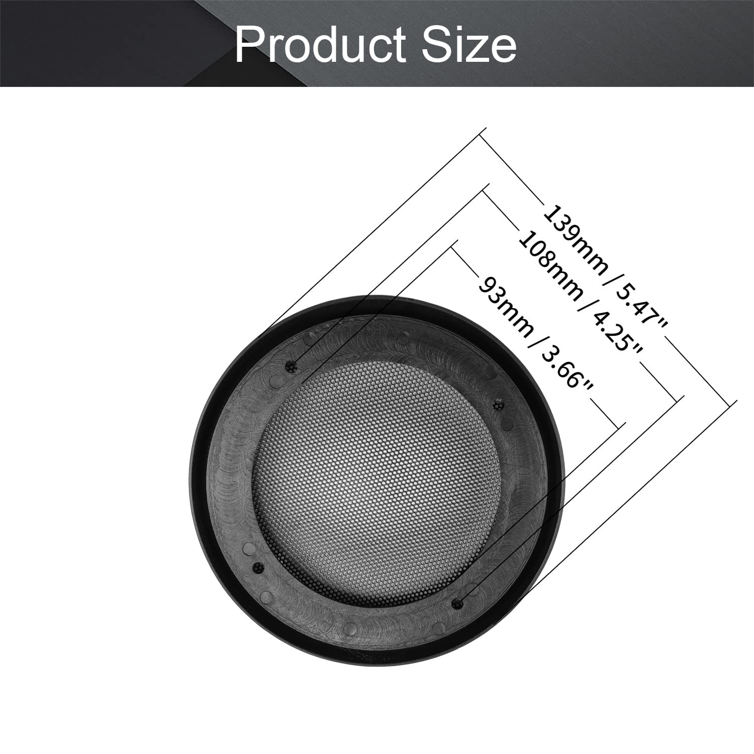 4 Inch Speaker Grill Cover - Black Cloth Mesh Woofer Guard Protector with 4 Screws | Durable Audio Accessory for Home Theater, Car Audio & Studio Speakers