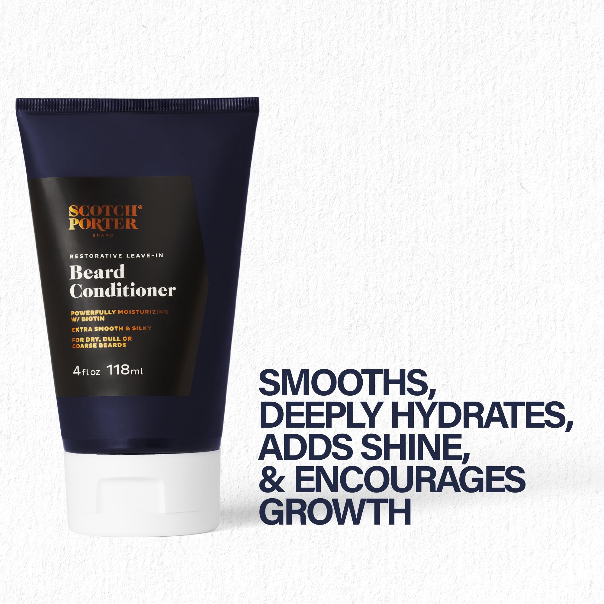 Scotch Porter Leave-In Beard Conditioner – Deep Conditioning Softener for Dry, Coarse Beards | Lightweight Formula Reduces Frizz & Adds Hydration | 4 oz | Perfect for Daily Beard Care & Styling